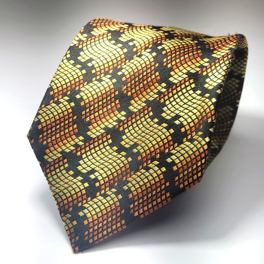 Pino Baldini black and gold silk tie